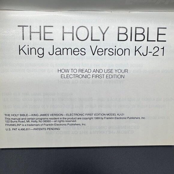Vintage Franklin Holy Bible Electronic King James Version Manual Case 1989 Korea - Picture 5 of 11